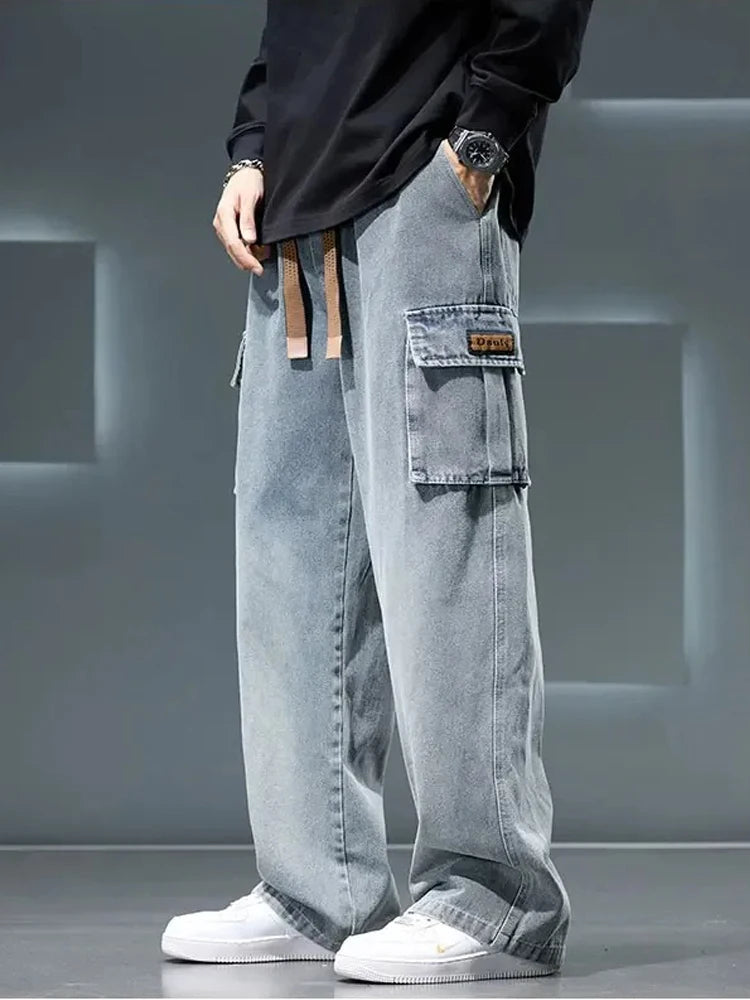 Men’s Wide-Leg Jeans with Pockets