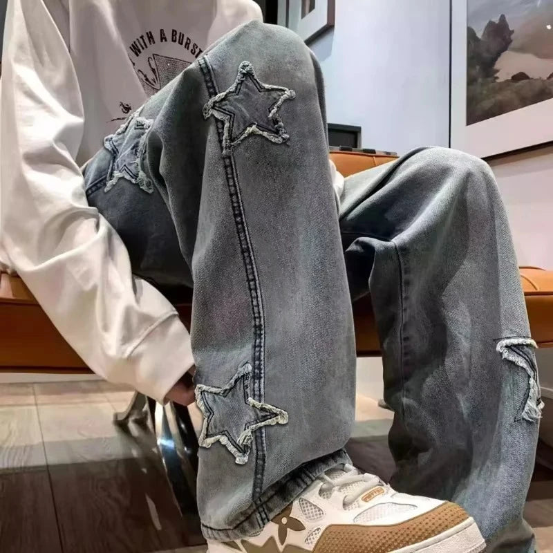 Y2K Star Embroidery Jeans